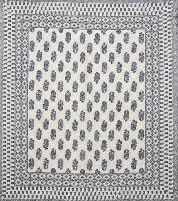 Jaipuri_Prints_Cotton_Double_Bedsheet_(Grey_,_Blue)_with_set_of_2_Pillow_Covers